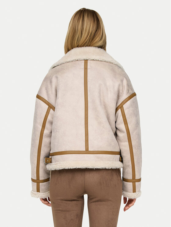 ONLY ONLY Δέρμα προβάτου Ylva 15322042 Μπεζ Regular Fit