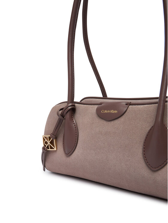 Calvin Klein Calvin Klein Τσάντα Emblem Trio Suede Shoulder Bag LV04F3888G Μπεζ