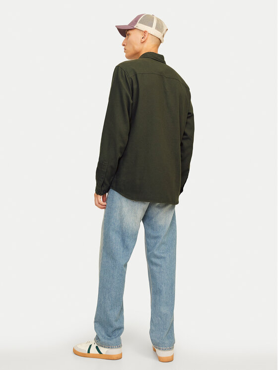 Jack&Jones Jack&Jones Marškiniai Joshua 12258429 Žalia Slim Fit