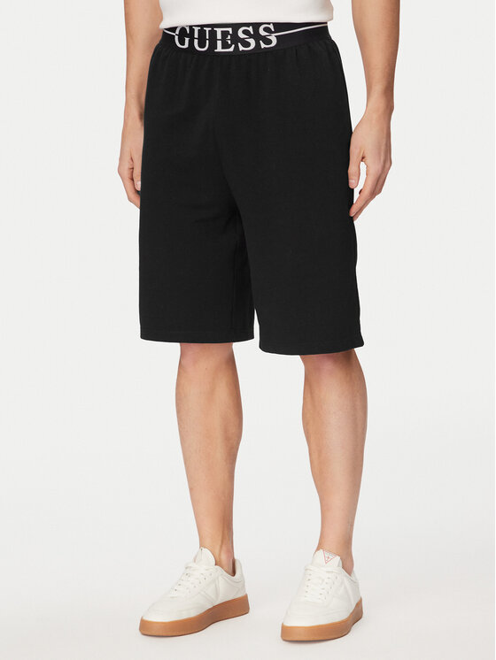 Guess Szorty sportowe U6GD00 KC241 Czarny Regular Fit