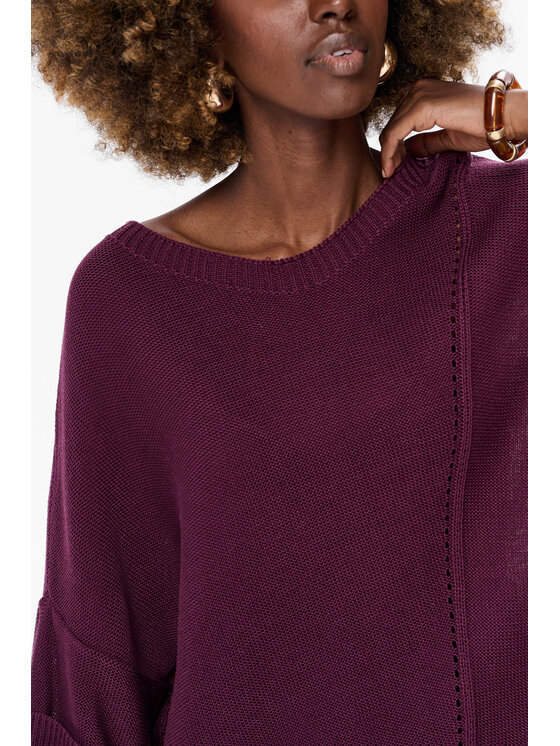 blue shadow blue shadow Sweter Gustti Fioletowy Regular Fit