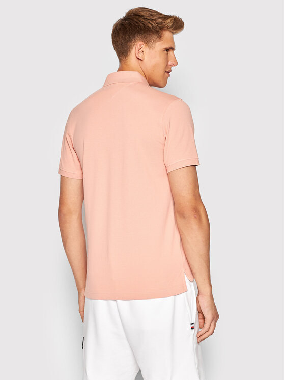 Tommy Hilfiger Tommy Hilfiger Тениска с яка и копчета 1985 MW0MW17771 Розов Slim Fit
