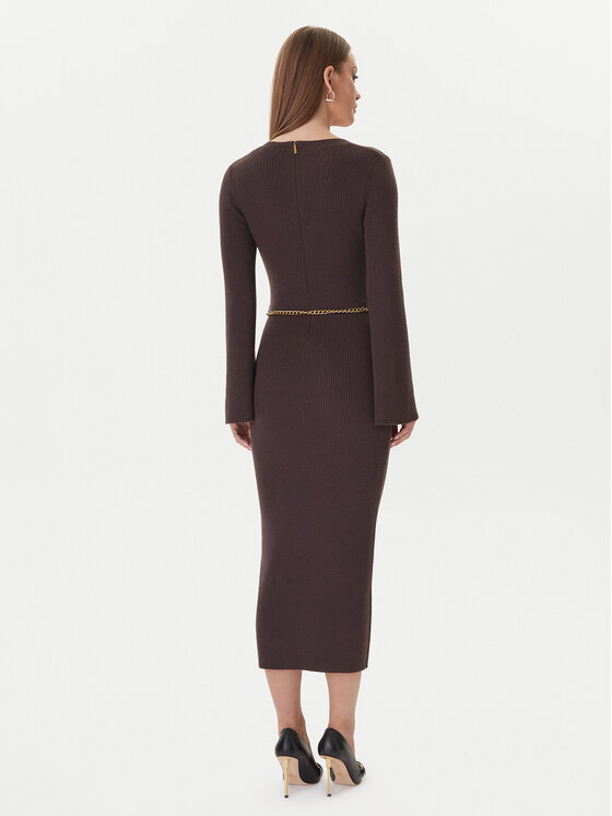 MICHAEL Michael Kors MICHAEL Michael Kors Плетена рокля MF5835G4VR Кафяв Slim Fit