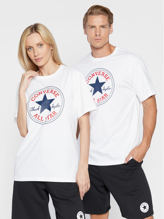 Converse Converse T-Shirt Unisex Core Chuck Patch 10024064-A01 Biały Regular Fit