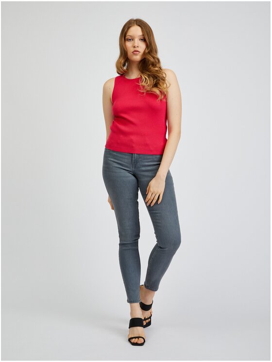 Orsay Orsay Tank top 507498324000__L Różowy Regular Fit