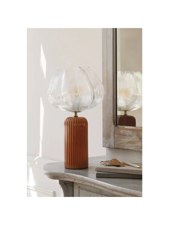 MIAhome MIAhome Lampa stołowa ceramiczna pomarańczowa Phylas Pomarańczowy