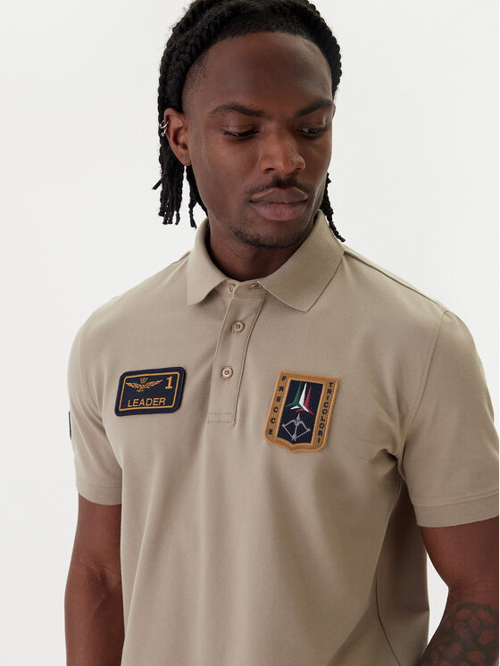 Aeronautica Militare Aeronautica Militare Polo majica 261PO1927UP00191 Bež Regular Fit