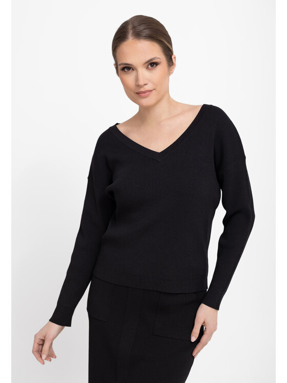 Volcano Volcano Sukienka codzienna S-TIKA Czarny Regular Fit