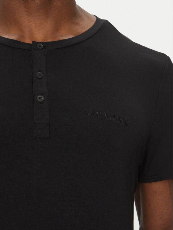 Calvin Klein Underwear Calvin Klein Underwear Tričko Henley LV00NM2803 Čierna Regular Fit