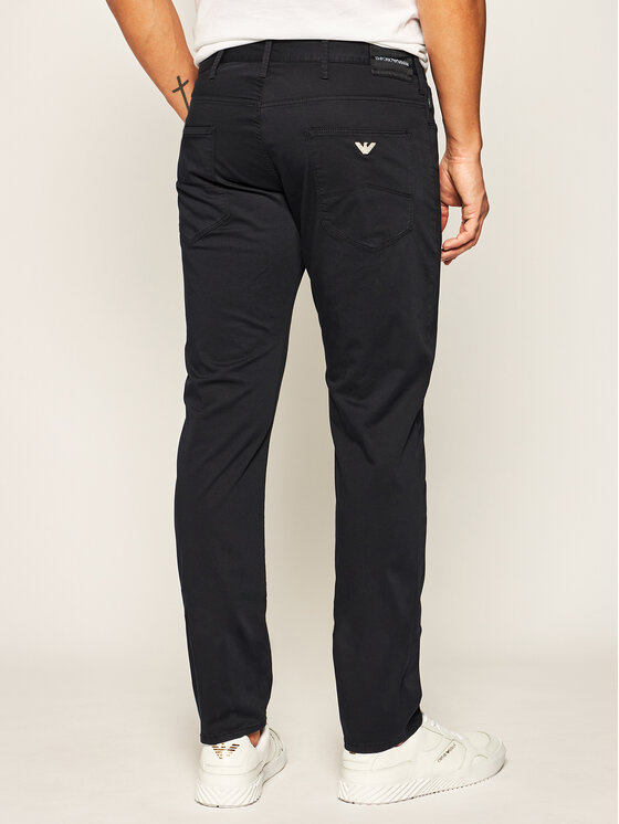 Emporio Armani Medžiaginės kelnės 3H1J06 1NEDZ 0922 Tamsiai mėlyna Slim Fit  • Modivo.lt