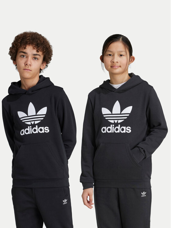 adidas adidas Pulóver Trefoil IY7446 Fekete Regular Fit