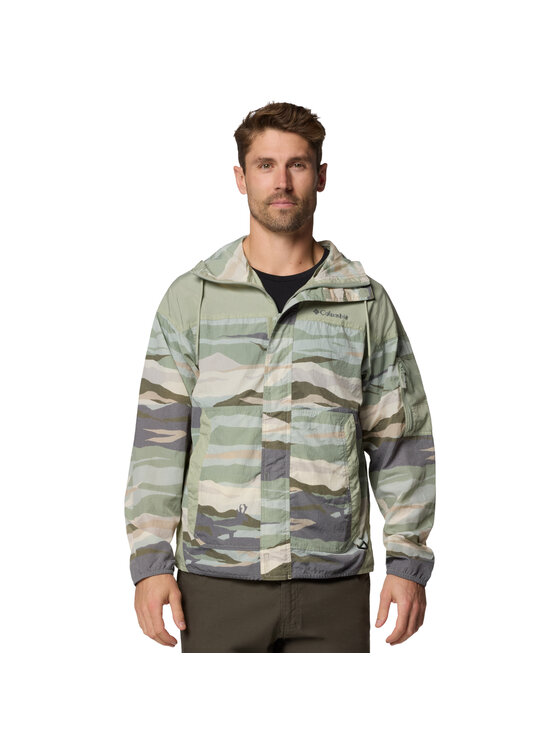 Columbia Columbia Kurtka przejściowa Columbia Challenger II Novelty Windbreaker Jacket Zielony Regular Fit