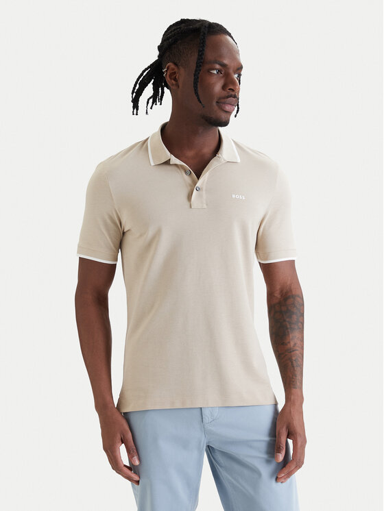 BOSS Tricou polo Parlay 190 50494697 Bej Regular Fit