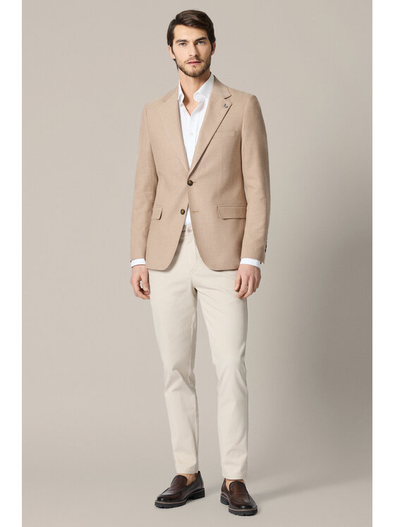 Lancerto Lancerto Marynarka Bolsena MA131126000012 Beżowy Slim Fit