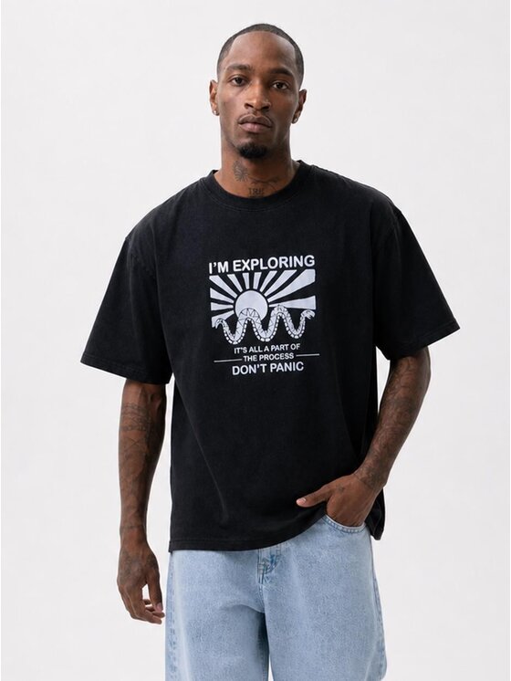 MyStars MyStars T-Shirt Exploring 132428 Czarny Regular Fit