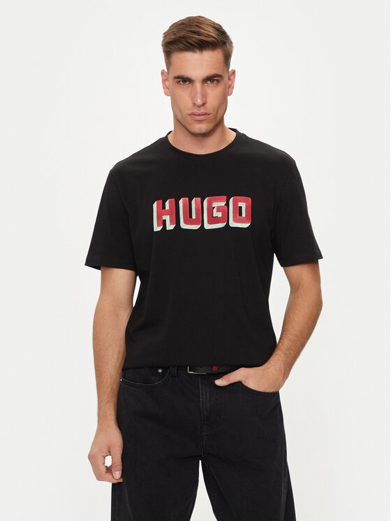 Hugo Tricou Daqerio 50516624 Negru Regular Fit