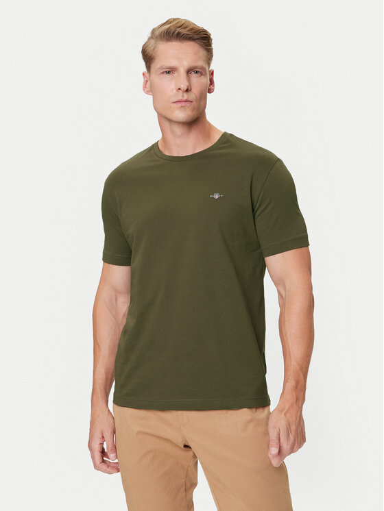 Gant Gant T-Shirt Shield 2003184 Zielony Regular Fit