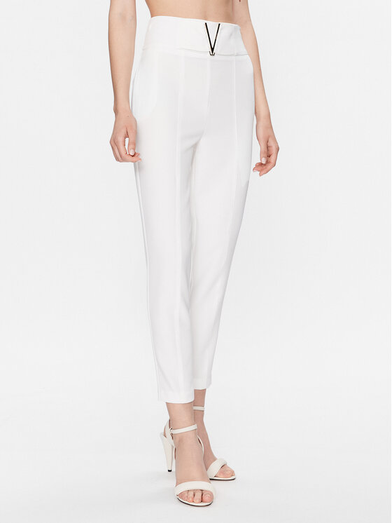 Babylon Hlače iz tkanine S_S00508 Bela Regular Fit
