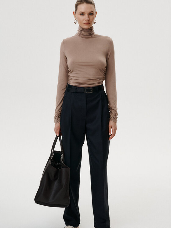 MARI PRETI MARI PRETI Pantaloni di tessuto Cavalier II Nero Wide Leg