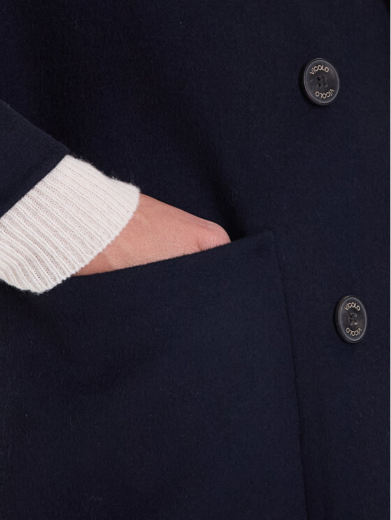 ViCOLO ViCOLO Wollmantel TF0001 Dunkelblau Regular Fit