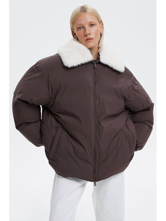 Estro Estro Bomber ER00116043 Marrone Oversize