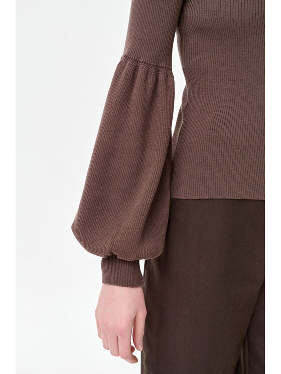 blue shadow blue shadow Sweter Exi Brązowy Regular Fit