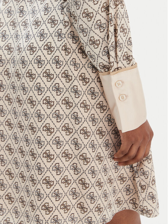 Guess Guess Košilové šaty W6RK90 WF1T2 Béžová Regular Fit
