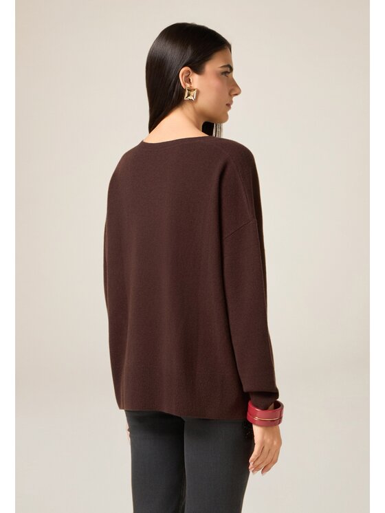 Oltre Oltre Cardigan M167E002177N022 Marrone Regular Fit