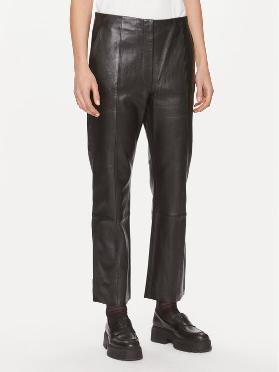 DAY BIRGER ÉT MIKKELSEN Kožené nohavice Shiv 100418 Čierna Regular Fit