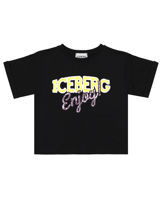 Iceberg Iceberg T-Shirt TSICE3158J Czarny Regular Fit