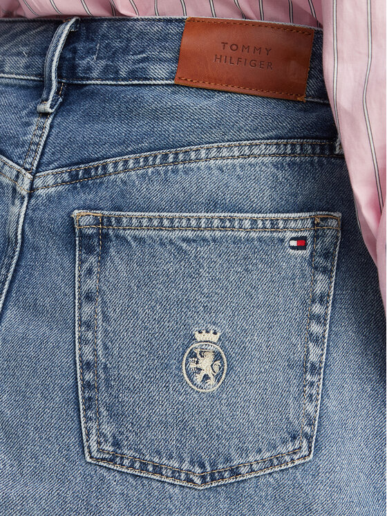Tommy Hilfiger Tommy Hilfiger Džínová sukně TH Crest Embroidery WW0WW50623 Modrá Regular Fit