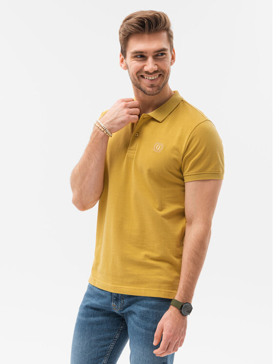 Ombre Ombre Polokošile S1374 Žlutá Regular Fit