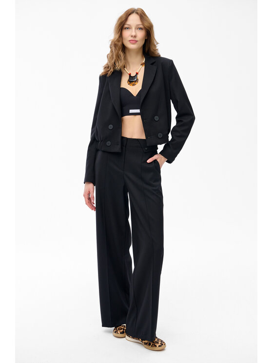 blue shadow blue shadow Marynarka Fabia Czarny Regular Fit