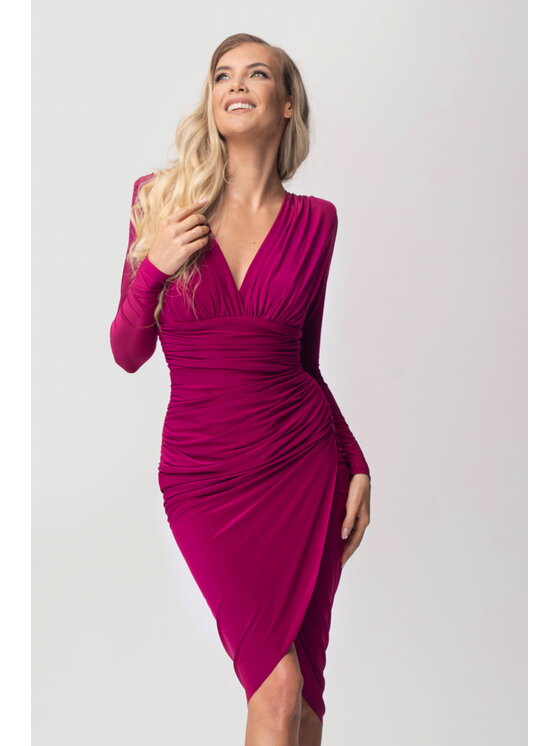 Aurora Aurora Sukienka koktajlowa Lidia fuksja Fioletowy Feminine Fit