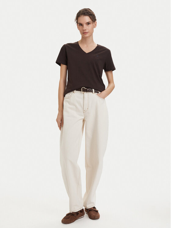 Beverly Hills Polo Club Beverly Hills Polo Club T-Shirt P-SS26W-TS5165187 Brązowy ciemny Regular Fit