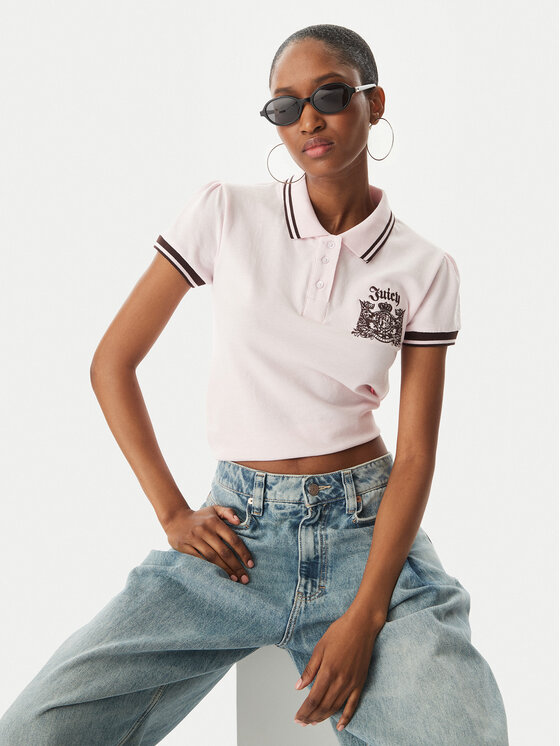 Juicy Couture Juicy Couture Polo marškinėliai Juicy Puff JCGCT126015 Rožinė Slim Fit