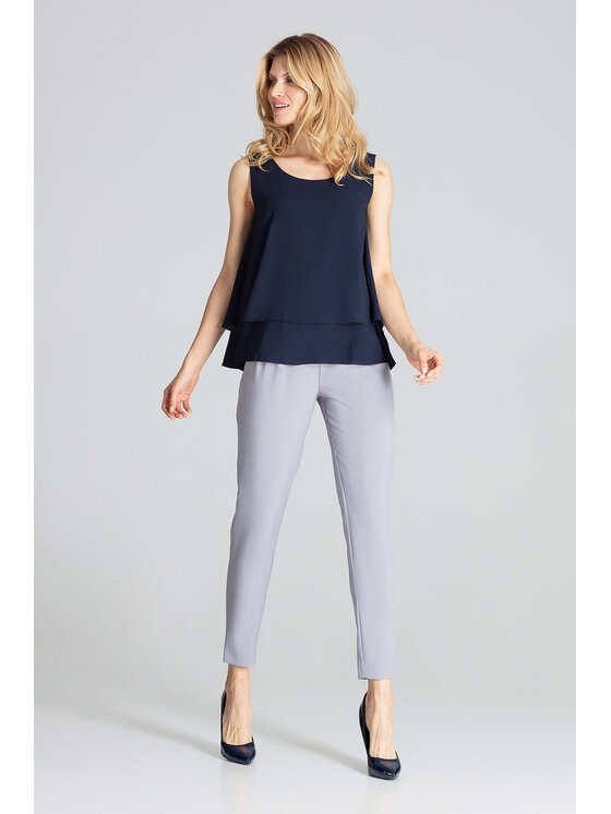 FIGL FIGL Blúzka M679 Tmavomodrá Regular Fit