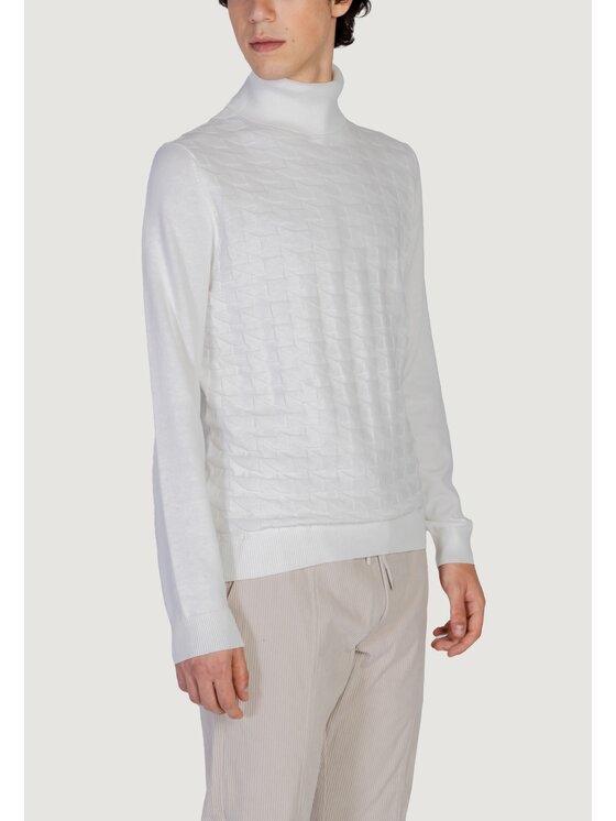 Antony Morato Antony Morato Maglione COTTON WOOL BLEND YARN WITH JACQUARD 3D Bianco To Fit