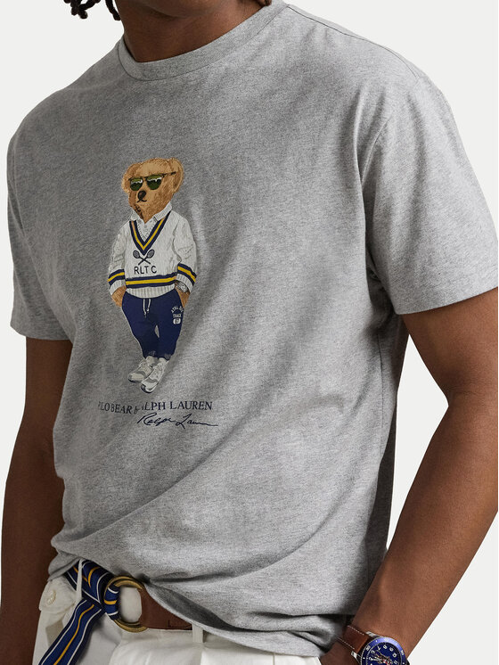 Polo Ralph Lauren Polo Ralph Lauren Marškinėliai 710973137002 Pilka Slim Fit