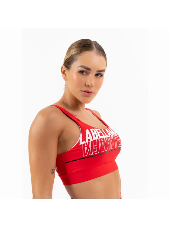 LaBellaMafia LaBellaMafia Top LABELLAMAFIA TOP ESSENTIALS RED Czerwony Regular Fit