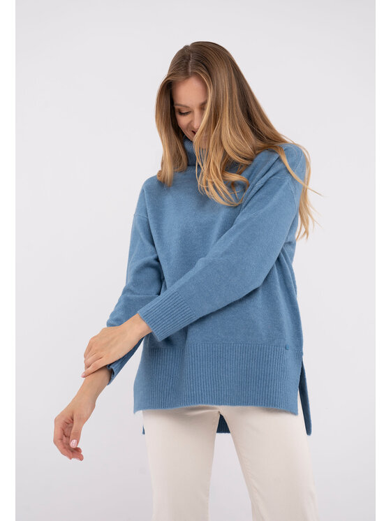 Volcano Volcano Sweter S-HEBE Niebieski Regular Fit
