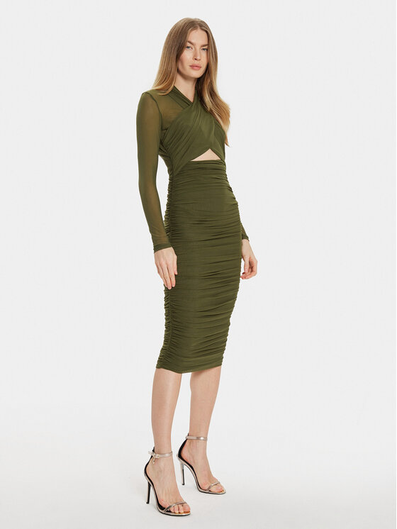 Bardot Bardot Cocktail obleka Aliyah 56305DB Khaki Slim Fit
