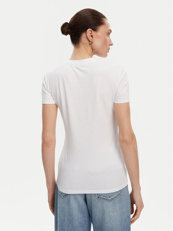 Fracomina Fracomina Marškinėliai FP25ST3011J449N5 Balta Slim Fit