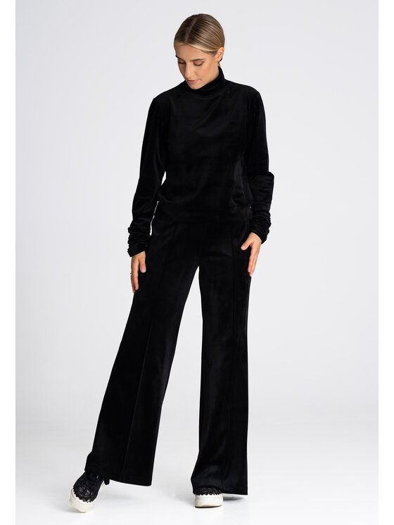 FIGL FIGLFIGL Pantaloni da donna M966 Nero Regular Fit