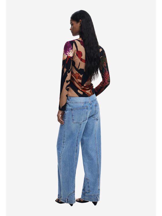 Desigual Desigual Πουλόβερ TS_JAPON_ABBIGLIAMENTO Μπεζ Regular Fit