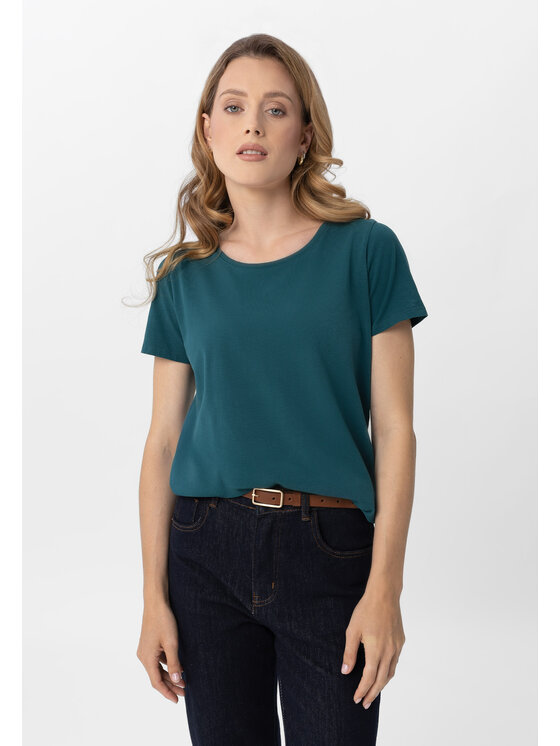 Volcano Volcano T-Shirt T-ANA Zielony Regular Fit