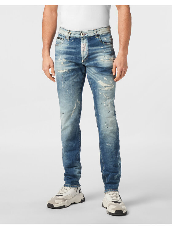 PHILIPP PLEIN PHILIPP PLEIN Jeansy 21677 Niebieski jasny Straight Leg