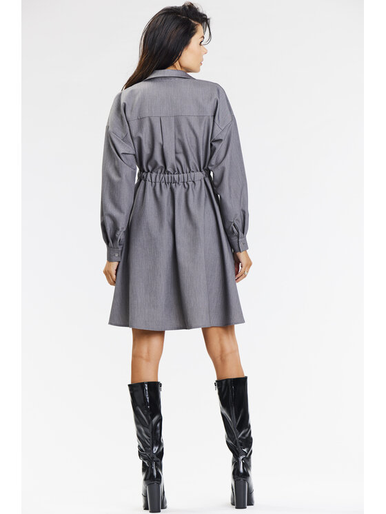 Awama Awama Večerní šaty A668 Šedá Basic Fit