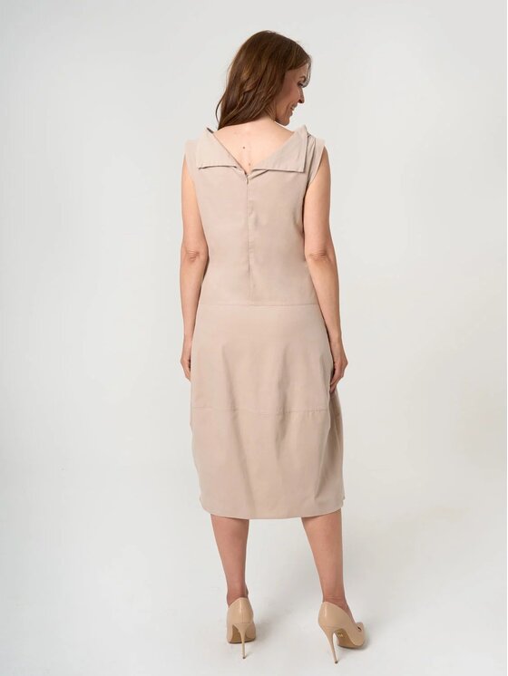 Willsoor Willsoor Sukienka codzienna 67973 Beżowy Regular Fit