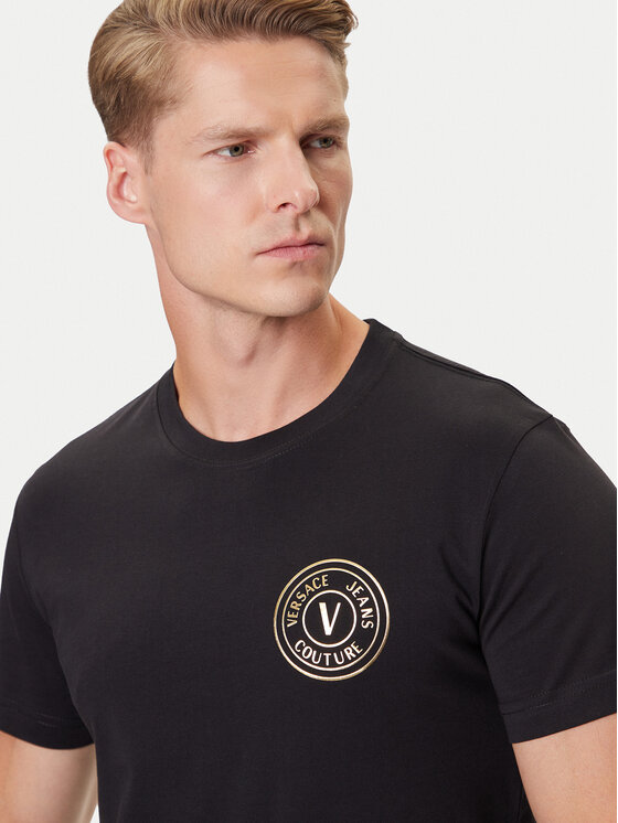 Versace Jeans Couture Versace Jeans Couture Majica 79GAHT00 CJ00T Črna Regular Fit